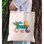 Bk Gift Erdek Temalı Kanvas Bez Plaj Çantası Baskılı Omuz Çantası, Alışveriş Çantası, Arkadaşa Hediye