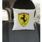 BK Gift Ferrari Tasarımlı Kare Araç Koltuk Yastığı-1