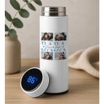 Bk Gift Fotoğraflı Baba Tasarımlı Filtreli Dijital Göstergeli Beyaz Çelik Termos-6