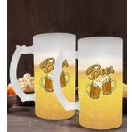 BK Gift Fresh Beer Tasarımlı 2’li Buzlu Cam Bira Bardağı 50cl-1