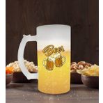 BK Gift Fresh Beer Tasarımlı Buzlu Cam Bira Bardağı 50cl-1