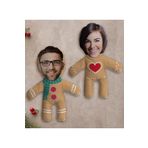 Bk Gift Gift Kişiye Özel Fotoğraflı Kurabiye Adam Kostümlü 2’li Bebek Yastık Seti-1
