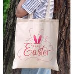 Bk Gift Happy Easter Tasarımlı Kanvas Bez Çanta, Baskılı Omuz Çantası, Alışveriş Çantası, Plaj Çantası, Arkadaşa Hediye-7