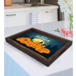 BK Gift Happy Halloween Tasarımlı Doğal Ahşap Tepsi-2