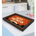 BK Gift Happy Halloween Tasarımlı Doğal Ahşap Tepsi-3