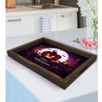 BK Gift Happy Halloween Tasarımlı Doğal Ahşap Tepsi-4