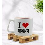 BK Gift I Love Adana Tasarımlı Middle Beyaz Kupa Bardak