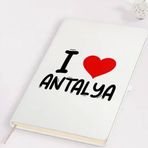 BK Gift I Love Antalya Tasarımlı Beyaz Defter