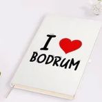 BK Gift I Love Bodrum Tasarımlı Beyaz Defter