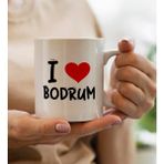 BK Gift I Love Bodrum Tasarımlı Beyaz Kupa Bardak