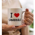 BK Gift I Love Çanakkale Tasarımlı Beyaz Kupa Bardak