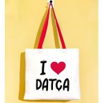 Bk Gift I Love Datça Kırmızı Renkli Kulp Gabardin Bez Çanta 40X35CM, Baskılı Omuz Çantası, Alışveriş Çantası, Plaj Çantası - 40 x 35 cm