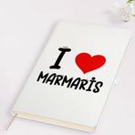 BK Gift I Love Marmaris Tasarımlı Beyaz Defter