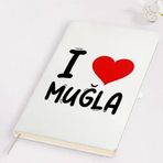 BK Gift I Love Muğla Tasarımlı Beyaz Defter