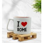 BK Gift I Love Rome Tasarımlı Middle Beyaz Kupa Bardak