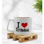 BK Gift I Love Şehir Serisi Middle Beyaz Kupa Bardak