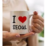BK Gift I Love Seoul Tasarımlı Beyaz Kupa Bardak
