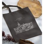 Bk Gift Istanbul Tasarımlı-4 Antrasit Kumaş Bez Çanta