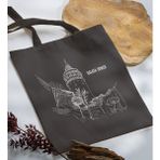 Bk Gift Istanbul Tasarımlı-6 Antrasit Kumaş Bez Çanta