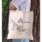 Bk Gift Istanbul Tasarımlı Kanvas Bez Çanta, Baskılı Omuz Çantası, Alışveriş Çantası, Plaj Çantası, Arkadaşa Hediye-10 - Desenli
