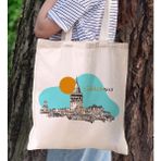 Bk Gift Istanbul Tasarımlı Kanvas Bez Çanta, Baskılı Omuz Çantası, Alışveriş Çantası, Plaj Çantası, Arkadaşa Hediye-11 - Desenli