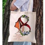 BK Gift Kadınlar Günü Tasarımlı Kanvas Bez Çanta, Baskılı Omuz Çantası, Alışveriş Çantası, Plaj Çantası, Arkadaşa Hediye-5