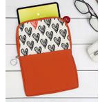 BK Gift Kalpler Tasarımlı Taşınabilir Koruyucu Tablet Kılıfı & Organizer Çanta - Turuncu-1