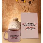BK Gift Kimseyi Görmedim Ben Tasarımlı Pembe Sert Kapaklı Defter ve Middle Kupa Seti-2