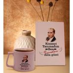 BK Gift Kimseyi Tanımadım Ben Atatürk Temalı Pembe Sert Kapaklı Defter ve Middle Kupa Seti-5