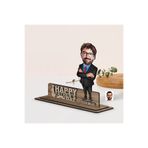 Bk Gift Kişiye Özel 3D Kabartma İsimli Baba Karikatürlü Ahşap Biblo-7, Babaya Hediye, Babalar Günü H