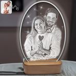 Bk Gift Kişiye Özel 3d Oval Fotoğraflı Led Gece Lambası Beyaz Renk , Arkadaşa Hediye, Sevgiliye Hediye Kobitmeyencom33970 Bk Gift
