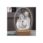 Bk Gift Kişiye Özel 3D Oval Fotoğraflı LED Gece Lambası(Beyaz Renk), Arkadaşa Hediye, Sevgiliye Hedi