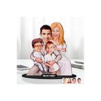 Bk Gift Kişiye Özel Aile Karikatürlü Ahşap Biblo Model-23