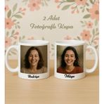 Bk Gift Kişiye Özel Anne&çocuk Fotoğraflı 2'li Beyaz Kupa Bardak-1, Anneye Hediye Anneler Günü Hediyesi, Arkadaşa Hediye, Sevgiliye Hediye