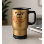 BK Gift Kişiye Özel Babalar Günü Tasarımlı Kulplu Gold Çelik Bardak Termos Mug 450ml-8, Babalar Günü Hediye, Babaya Hediye