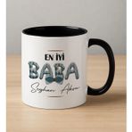 Bk Gift Kişiye Özel Babalar Günü Tasarımlı Siyah Kupa Bardak-5, Babalar Günü Hediyesi, Babaya Hediye, Erkeklere Özel Hediye