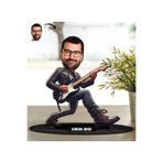 Bk Gift Kişiye Özel Bay Gitarist Karikatür Ahşap Biblo - 2, Arkadaşa Hediye, Sevgiliye Hediye, Ev He