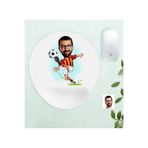 Bk Gift Kişiye Özel Bay Sarı Kırmızı Futbolcu Karikatürlü Bilek Destekli Mouse Pad