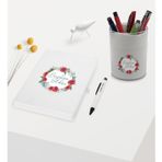 BK Gift Kişiye Özel Çiçek Tasarımlı Beyaz Defter Kalem ve Kalemlik Hediye Seti - Model 8