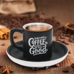 Bk Gift Kişiye Özel Coffe Tasarımlı Siyah Renk Türk Kahvesi Fincanı-10, Arkadaşa Hediye, Sevgiliye Hediye, Yıl Dönümü Hediyesi