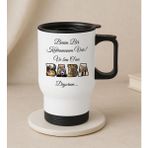 Bk Gift Kişiye Özel Fotoğraflı Babalar Günü Tasarımlı Kulplu Beyaz Çelik Bardak Termos Mug 450ML-4, Babalar Günü , Babaya