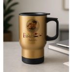 BK Gift Kişiye Özel Fotoğraflı Babalar Günü Tasarımlı Kulplu Gold Çelik Bardak Termos Mug 450ml-1, Babalar Günü Hediye, Babaya Hediye