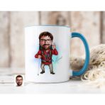 Bk Gift Kişiye Özel Gezgin Karikatürlü Mavi Kupa Bardak