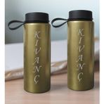 Bk Gift Kişiye Özel Isimli 2’li Gold Renkli Cam Matara 500ML, Sevgiliye Hediye, Isimli Cam Matara, Sevgililer Günü