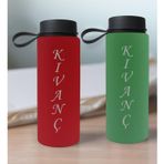 Bk Gift Kişiye Özel Isimli 2’li Kırmızı ve Yeşil Cam Matara 500ML, Sevgiliye Hediye, Isimli Cam Matara, Sevgililer Günü