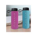 Bk Gift Kişiye Özel İsimli 2’li Pembe ve Turkuaz Cam Matara 500ml, Sevgiliye Hediye, İsimli Cam Mata