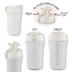 Bk Gift Kişiye Özel Isimli 5335 Paslanmaz Beyaz Çelik Termos Mug 400ML, Vakumlu Termos Bardak