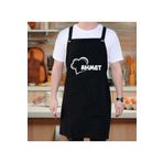 Bk Gift Kişiye Özel Isimli Chef Tasarımlı Profesyonel Siyah Mutfak Önlüğü, Aşçı Önlüğü, Şef Önlüğü,