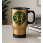 BK Gift Kişiye Özel İsimli Coffee Tasarımlı Kulplu Gold Çelik Bardak Termos Mug 450ml-1, Sevgiliye Hediye, Arkadaşa Hediye, Eşe Hediye