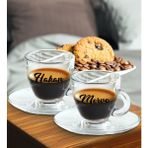 Bk Gift Kişiye Özel Isimli Dtf 2’li Cam Espresso Fincan Takımı, Sevgiliye Hediye, Arkadaşa Hediye, Doğum Günü Hediyesi - Renk - Renkli